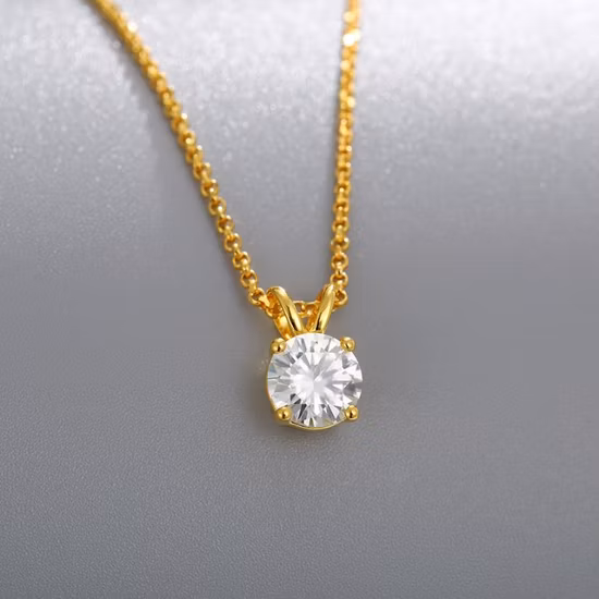 Горячая Распродажа Изящных Ювелирных Изделий Vvs Муассанит Подвеска Стерлингового Серебра 925 пробы Женское Обручальное Пасьянс Бриллиантовое Ожерелье