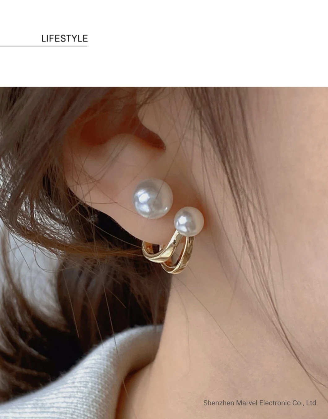 French Pearl Ear Bone Clip Women Fake Piercing Ear Cuff