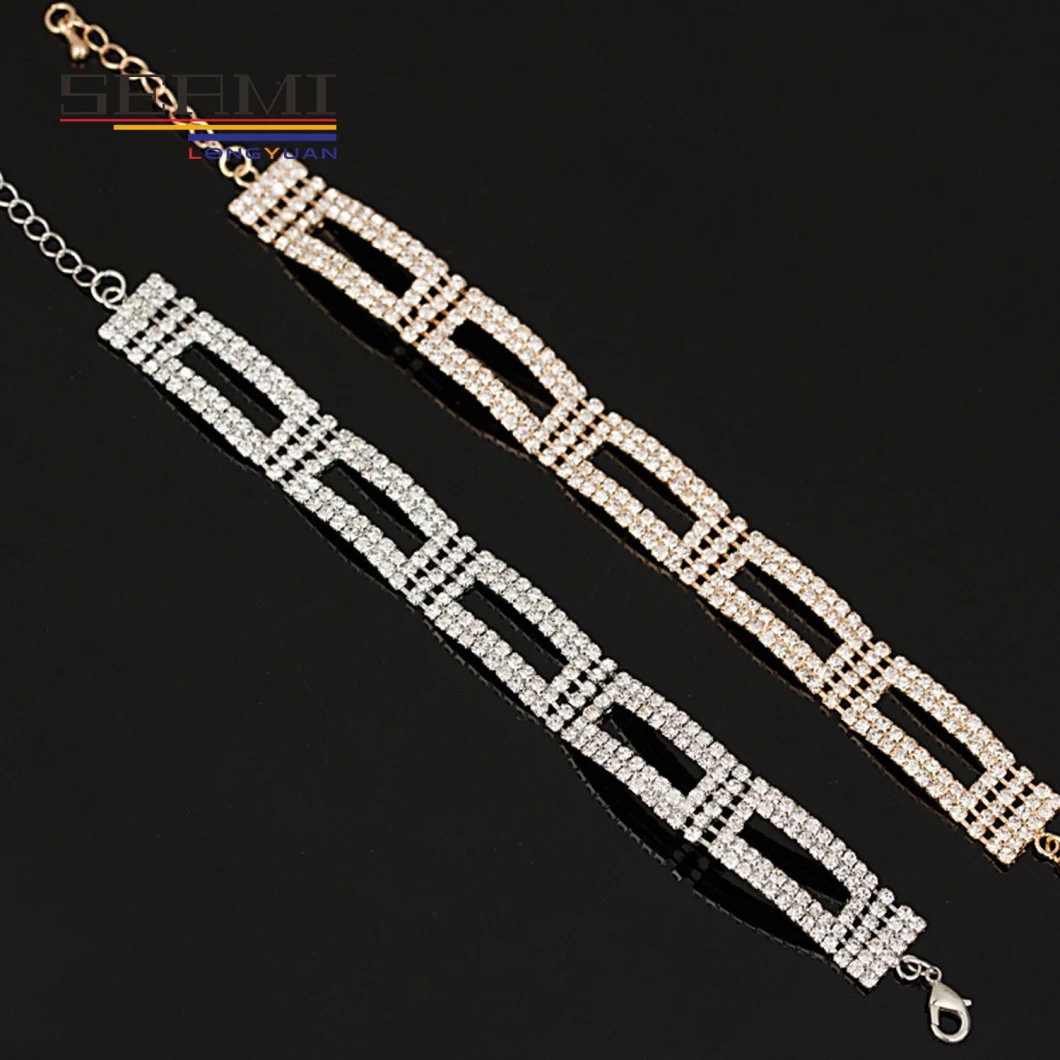 Fashion Rhinestone Gold Filled Plated Crystal Wrist Bracelet for Women