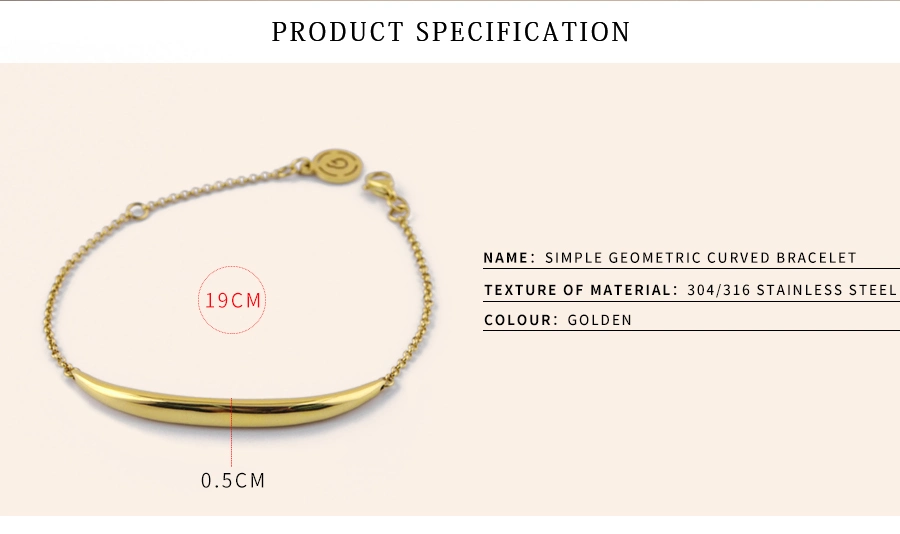 Stainless Steel 316L Bracelet Electroplated 24K Gold Women′s Bracelet