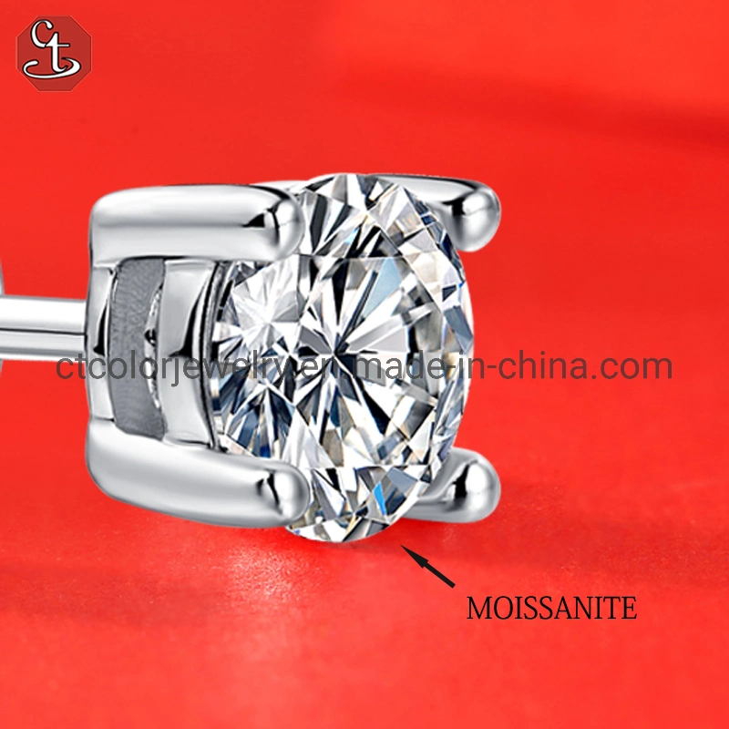 Wholesale fashion new jewel simple style moissanite GRA certification ear stud for girls and women