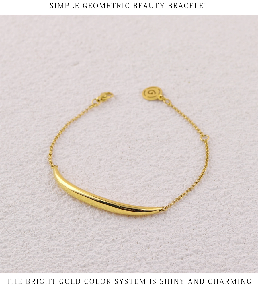 Stainless Steel 316L Bracelet Electroplated 24K Gold Women′s Bracelet