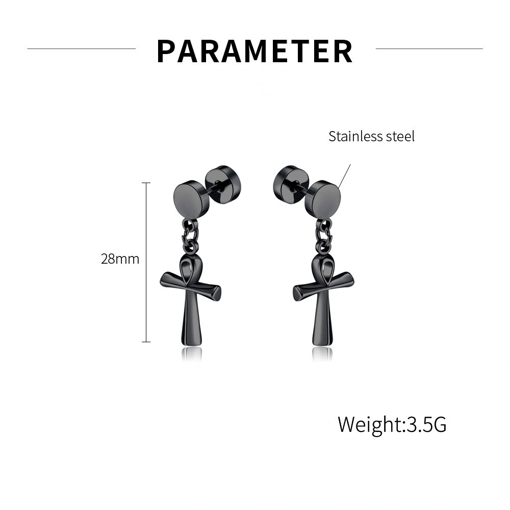 Cross Earrings Stud Stainless Steel Ear Stud for Women′s