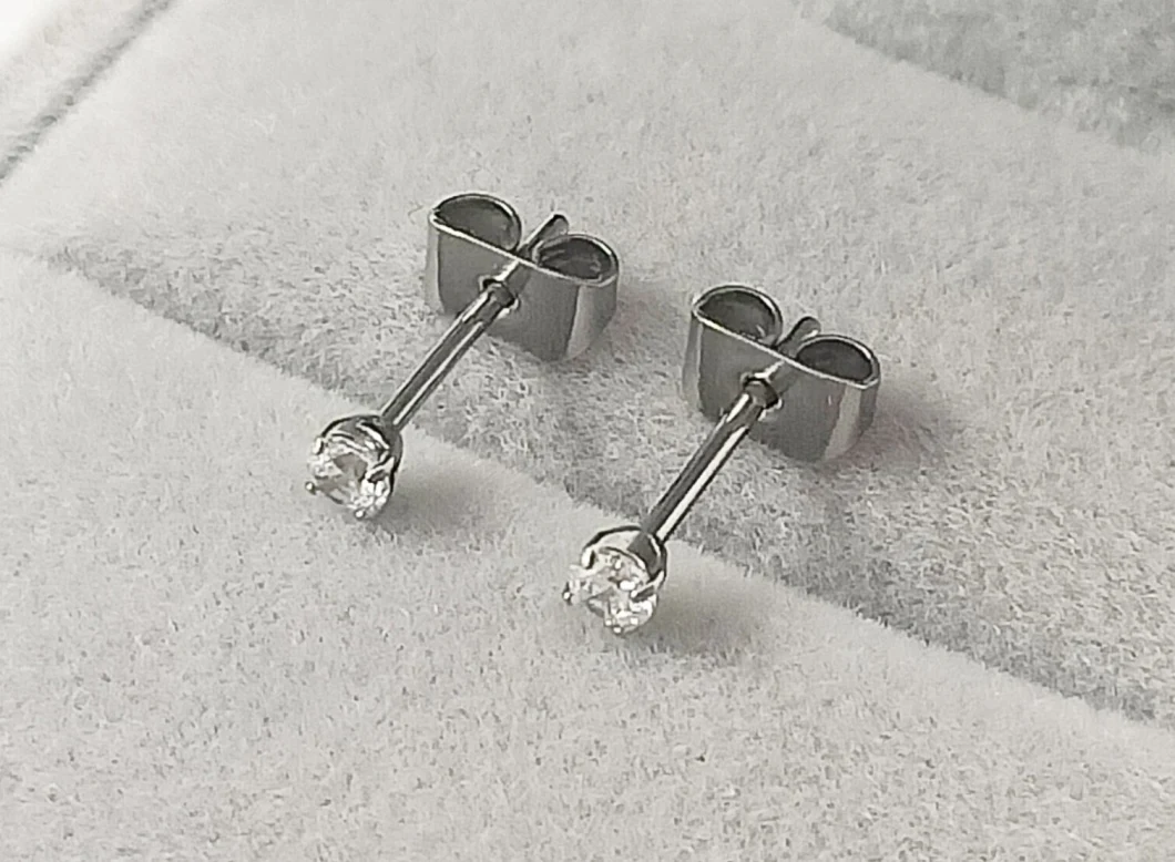 Fashion Jewelry ASTM F136 Titanium G23 Titanium Earrings CZ Hinged Ring Ear Piercing Ear Studs Tper12