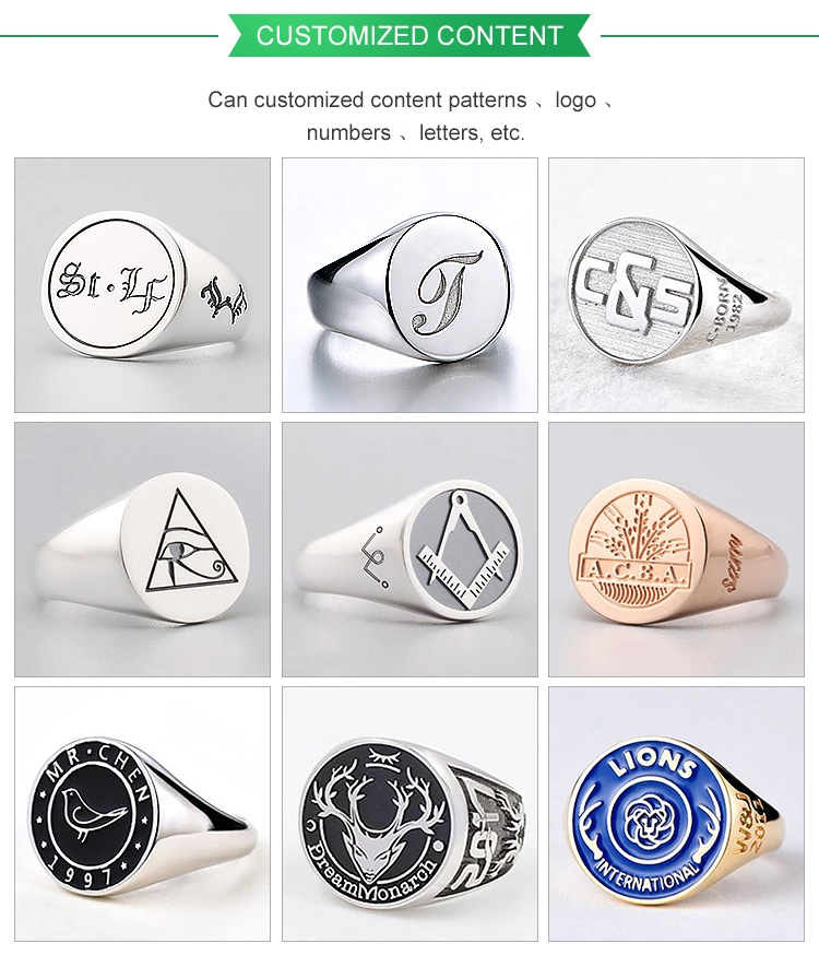 Personalize Custom Jewelry Gold Vermeil Men and Women Engravable Blank Signet Ring Unisex 925 Sterling Silver Signet Ring