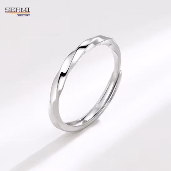 S925 Серебряное кольцо Кольцо Мебиуса Открытое кольцо для пары Подарок на День святого Валентина