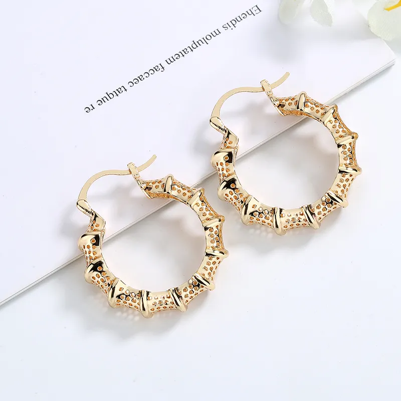 Популярные серьги-кольца из медного сплава с золотым покрытием 14K 18K для женщин